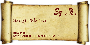 Szegi Nóra névjegykártya