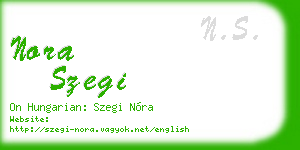 nora szegi business card