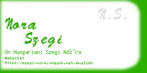 nora szegi business card